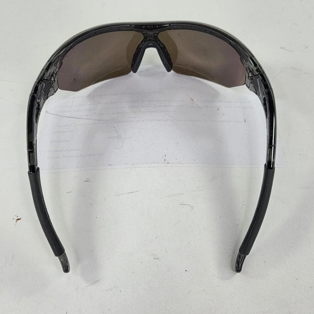Torege Cycling Sunglasses Black Red Mirror Shield Case Wrap HalfRim - Picture 6 of 9